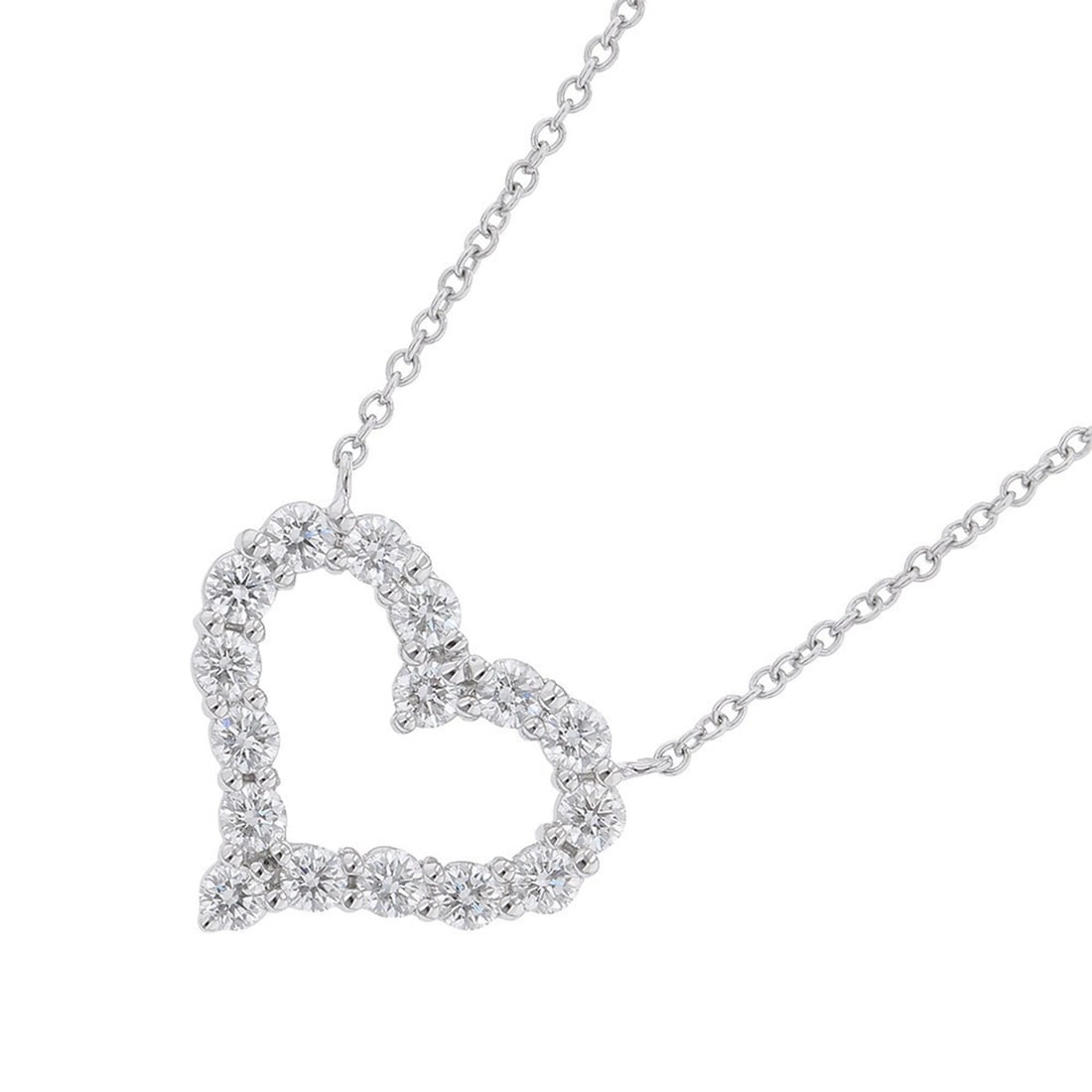 Tiffany & Co. Sentimental Heart Pendant Necklace with Small Diamonds (0.54ct total) in Pt950: --- Catalog ---Category: SizePendant Size: 14.1mm x 15.5mm / 0.55'' x 0.61''Neck Circumference: 41 cm / 16.14''Category: DesignGender: WomenMaterial: Platinum 950Pendant Type: PendantNecklace Type: Ne