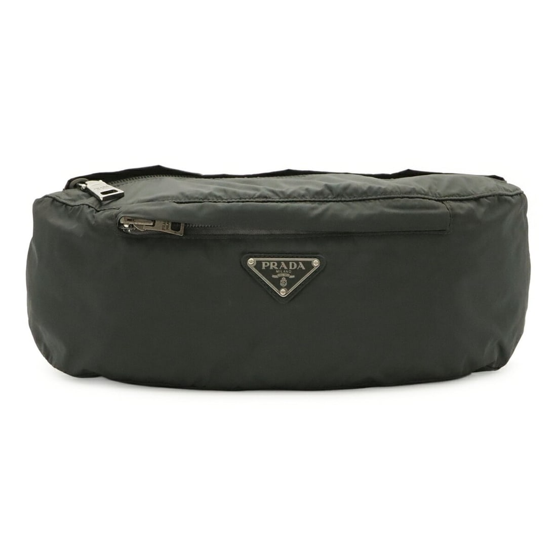 PRADA Triangle Bag, Body Waist Pouch, Hip Nylon, Gray: --- Catalog ---Category: SizeWeight: 130g / 4.58oz.Size (HxWxD): 11cm x 29.5cm x 8cm / 4.33'' x 11.61'' x 3.14''Strap Length: 110cm / 43.3''Category: DesignType: Sling bagColor: GrayGender: Women,MenM