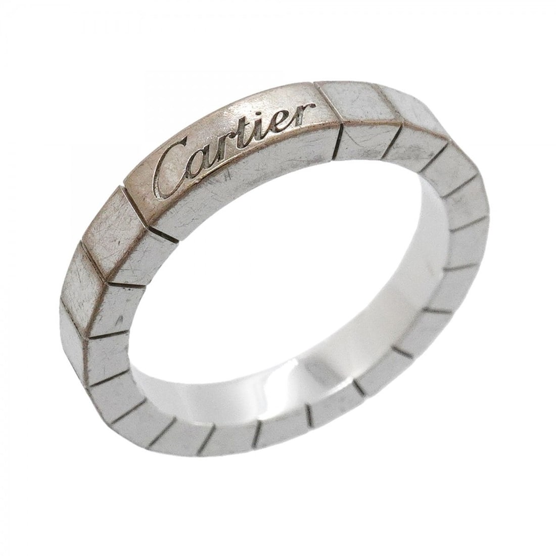 Cartier Lanieres Ring, 18K White Gold, Size 49, Ladies', P3337192: --- Catalog ---Category: SizeUS Size: 5Brand Size: 49Category: DesignType: Band ringGender: WomenMaterial: White gold (18K)Category: GeneralBrand: Cartier--- Item List ---Section: ConditionRanking: Ra
