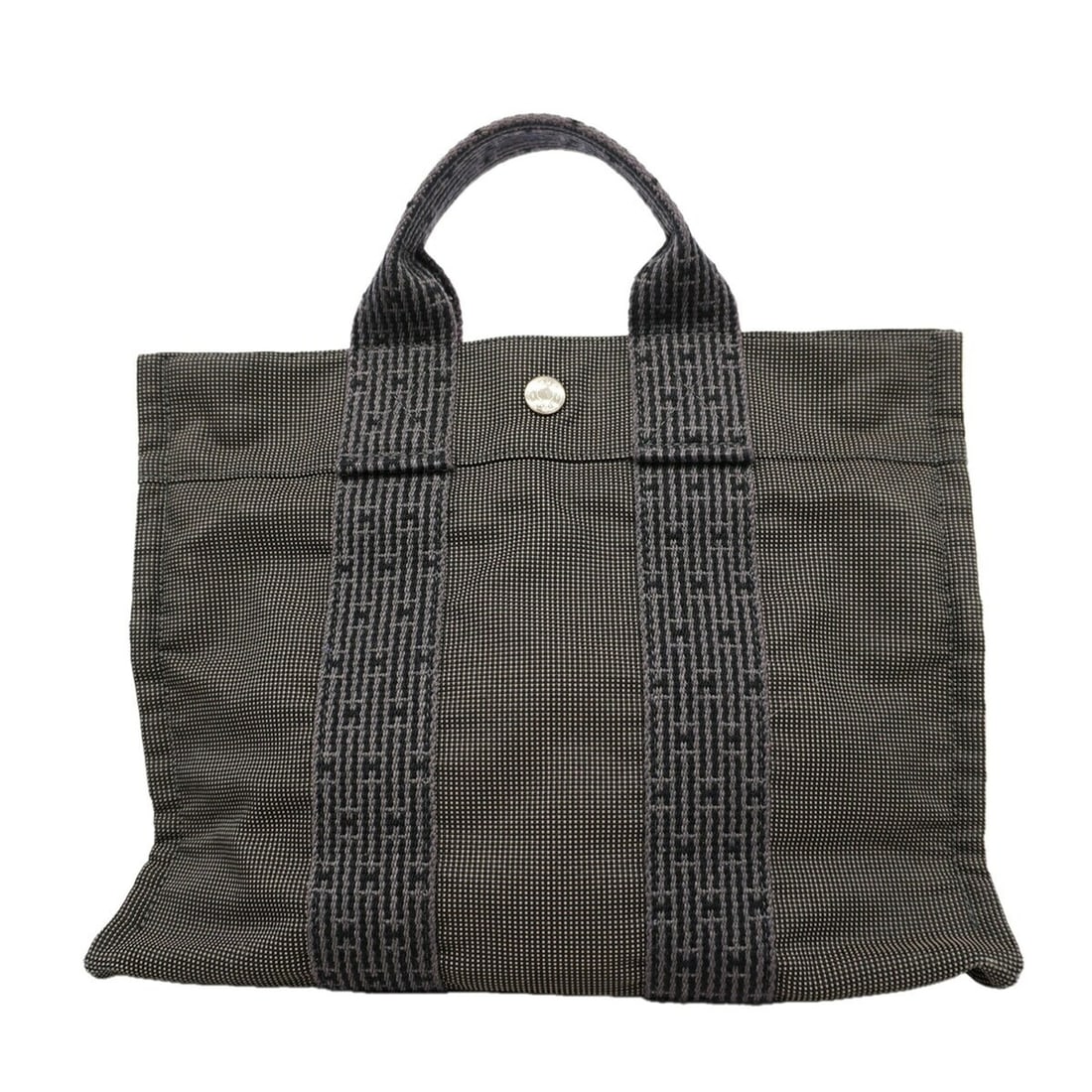 Hermes Herline PM Nylon Handbag, Gray, Men's/Women's, P3302286: --- Catalog ---Category: SizeSize (HxWxD): 24.5cm x 31cm x 8.5cm / 9.64'' x 12.2'' x 3.34''Category: DesignType: HandbagColor: GrayGender: Men,WomenMaterial: Nylon Hardware Color: SilverCategory: Gene
