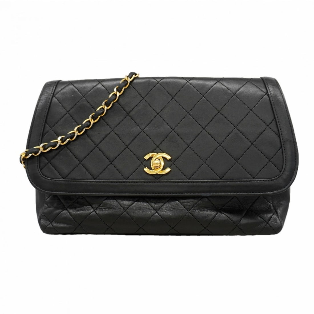 Chanel Matelassé Chain Shoulder Bag, Lambskin, Black, Women's, P3297581: --- Catalog ---Category: SizeSize (HxWxD): 18cm x 26cm x 8cm / 7.08'' x 10.23'' x 3.14''Category: DesignType: Shoulder bagColor: BlackGender: WomenMaterial: Leather Hardware Color: GoldLeather/Fur Typ