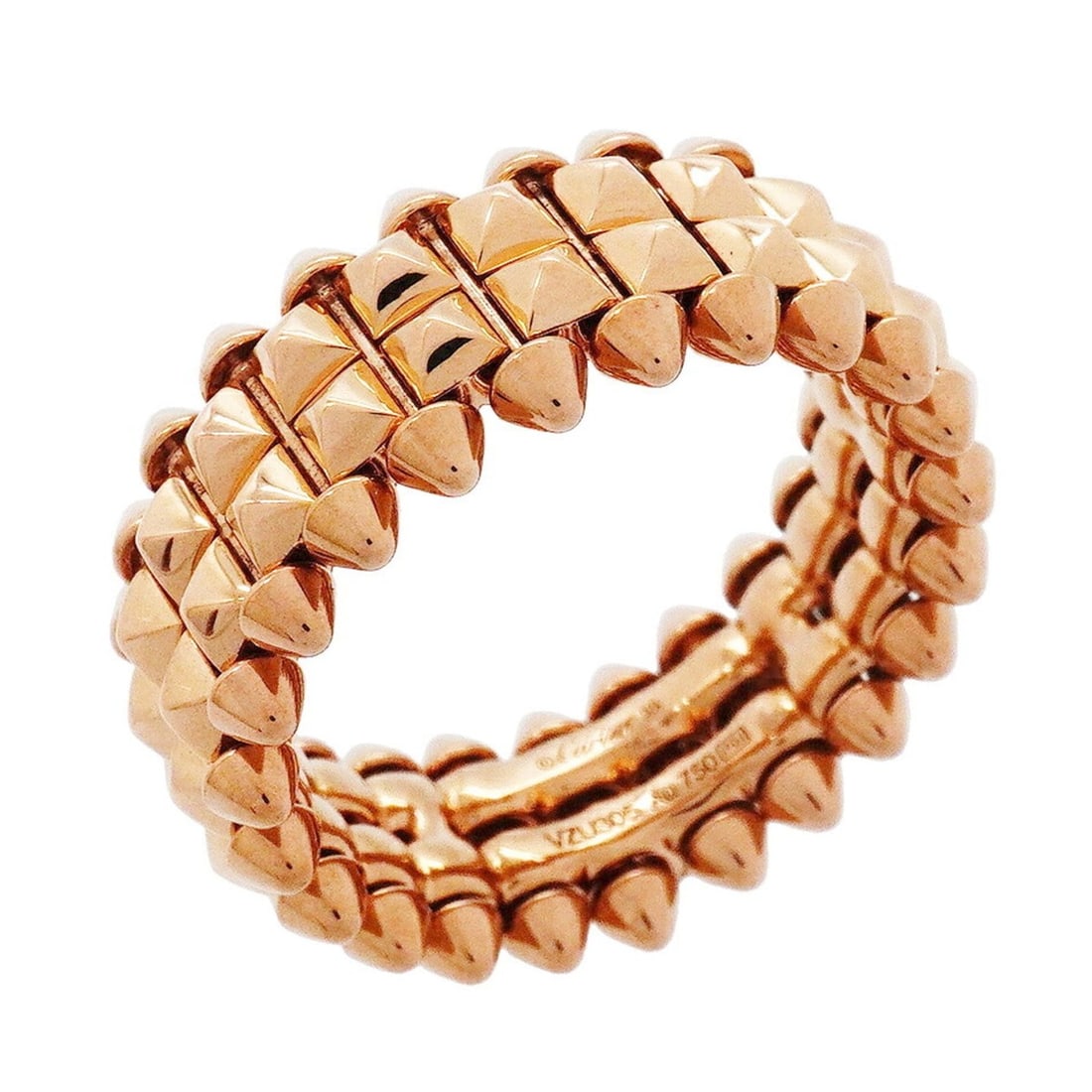 Cartier Crush Double Ring, 18K Pink Gold, Size 55, Men's/Women's: --- Catalog ---Category: SizeUS Size: 7.5Brand Size: 55Category: DesignType: Band ringGender: Men,WomenMaterial: Pink gold (18K)Category: GeneralBrand: Cartier--- Item List ---Section: ConditionRankin
