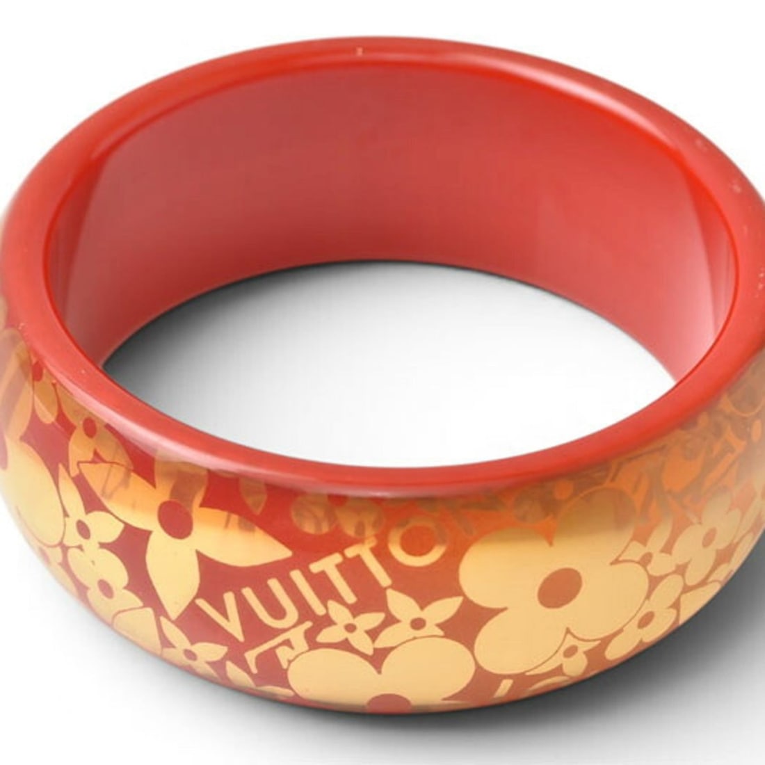 Louis Vuitton Bangle Bracelet LOUIS VUITTON Tropical Cocktail Flower GM M size Red Orange Gold (1 of 10)