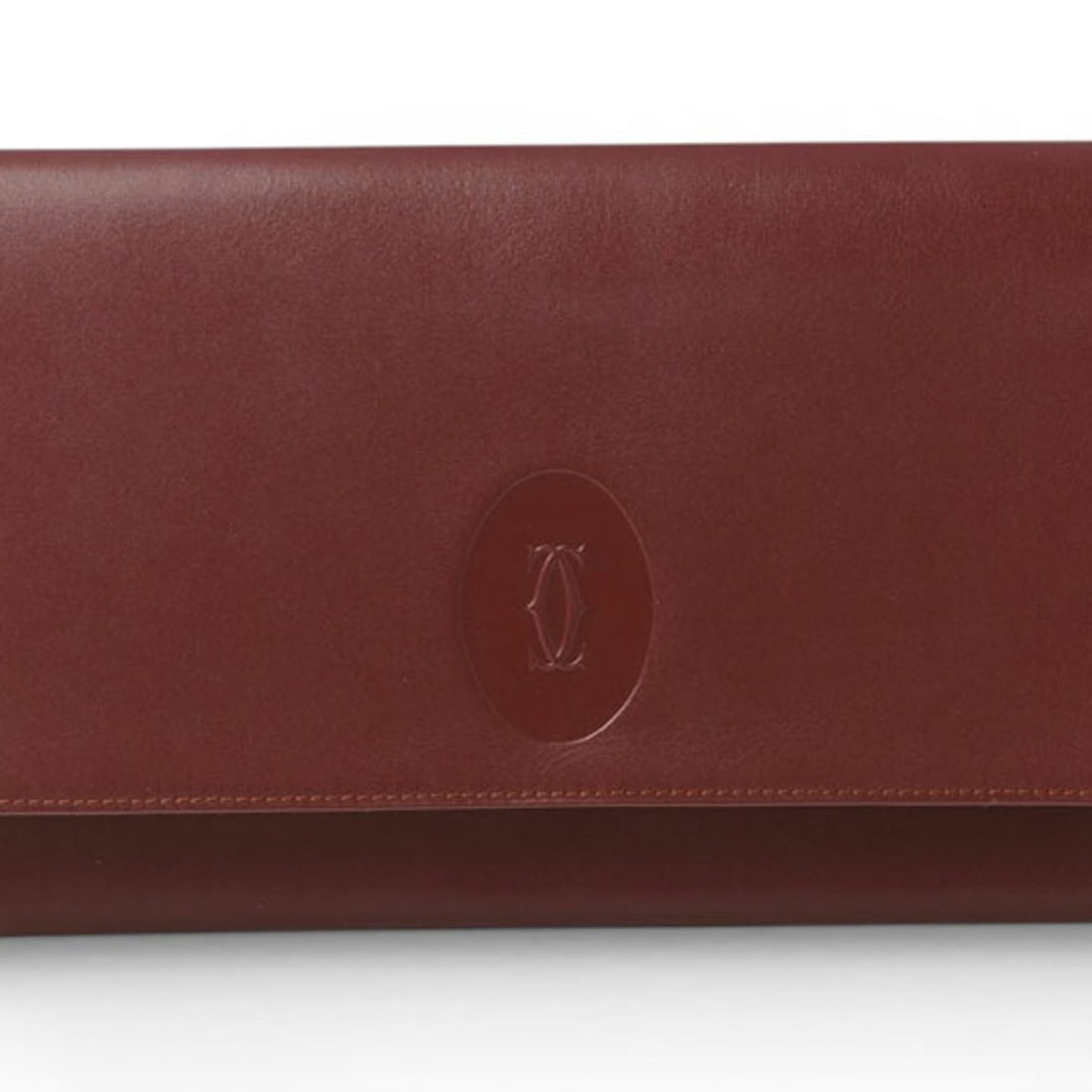 Cartier clutch bag, Must line, men's leather burgundy.: --- Catalog ---Category: SizeSize (HxWxD): 15.5cm x 28cm x 2.5cm / 6.1'' x 11.02'' x 0.98''Category: DesignType: Clutch bagColor: Black, BordeauxGender: Men,WomenMaterial: Leather Category: GeneralBra