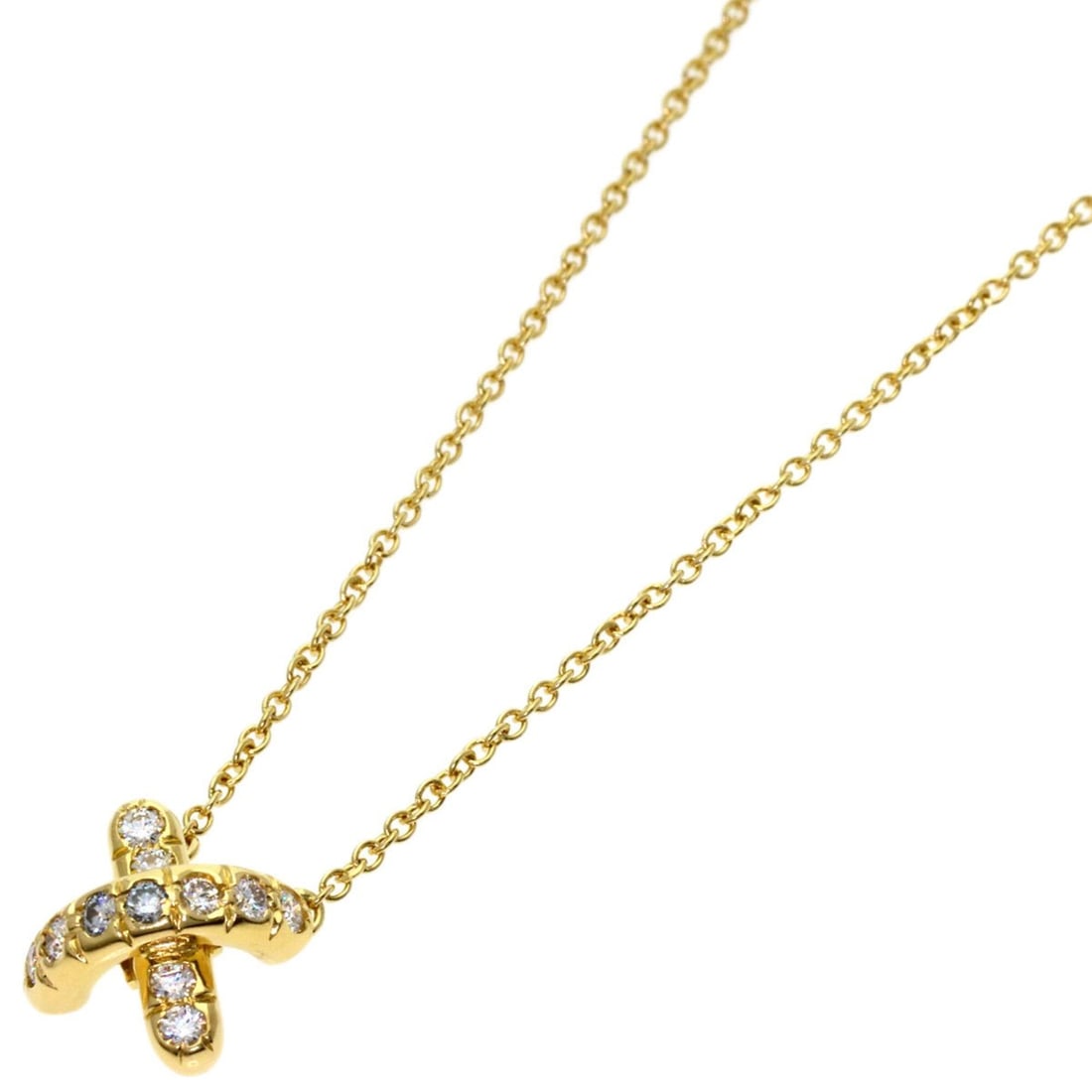 Tiffany & Co. Signature Cross Diamond Necklace, 18K Yellow Gold, Women's.: --- Catalog ---Category: SizePendant Size: 7.9mm x 8mm / 0.31'' x 0.31''Neck Circumference: 42.5 cm / 16.73''Category: DesignGender: WomenMaterial: Yellow gold (18K)Necklace Type: NecklaceCategory: Ge