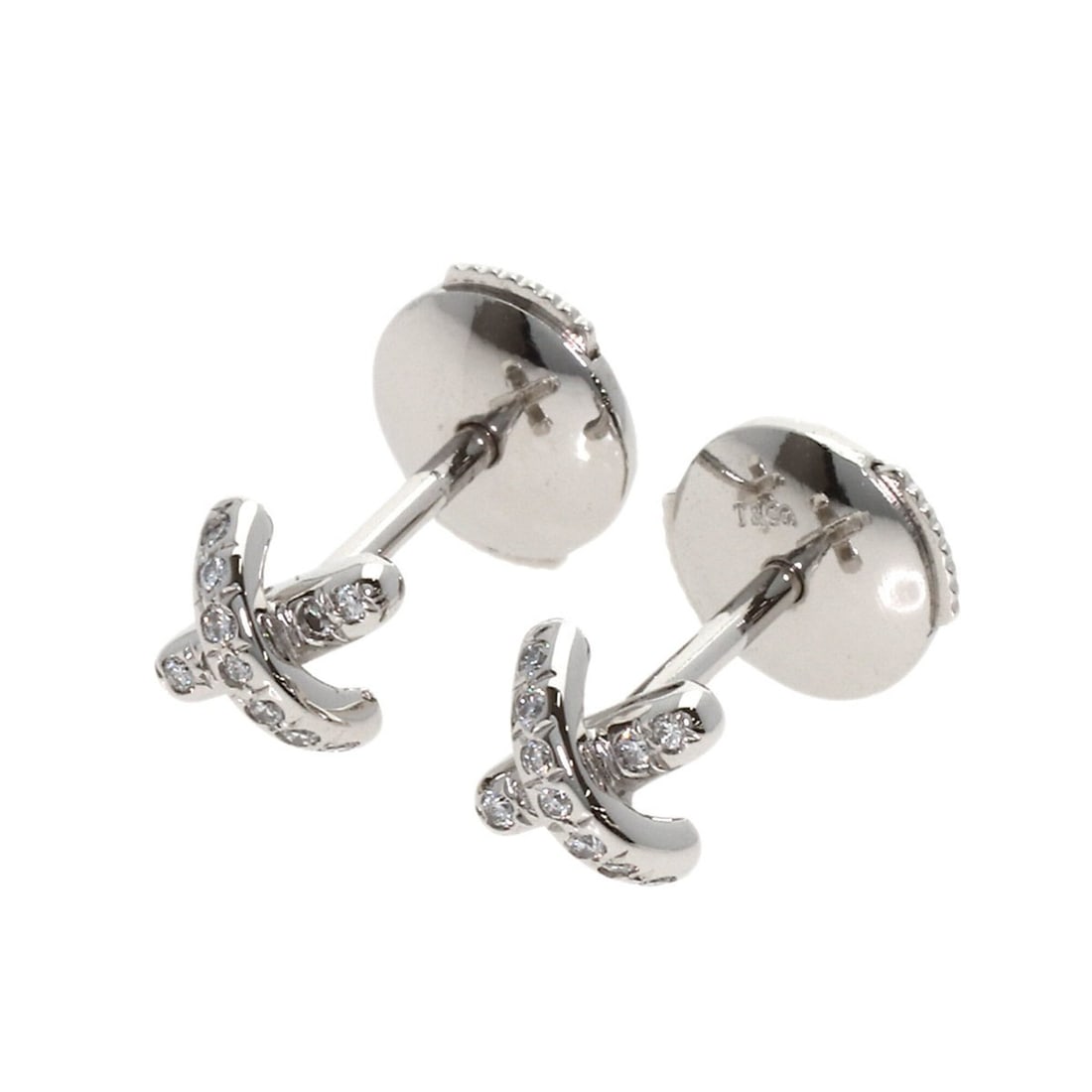 Tiffany & Co. Cross Signature Diamond Earrings, Platinum PT950, Women's.: --- Catalog ---Category: SizeSize (HxWxD): 5.60mm x 5.50mm x 3.00mm / 0.22'' x 0.22'' x 0.12''Category: DesignType: Stud earringsStone: DiamondGender: WomenMaterial: Platinum 950Category: GeneralBrand
