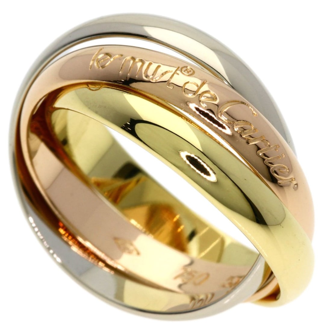 Cartier Trinity #53 Ring - 18K Yellow Gold/18K Pink White Gold Women's CARTIER: --- Catalog ---Category: SizeJP Size: 13US Size: 6.5Category: DesignType: Band ringGender: WomenMaterial: Pink gold (18K), White gold (18K), Yellow gold (18K)Category: GeneralBrand: Cartier--- Item Li