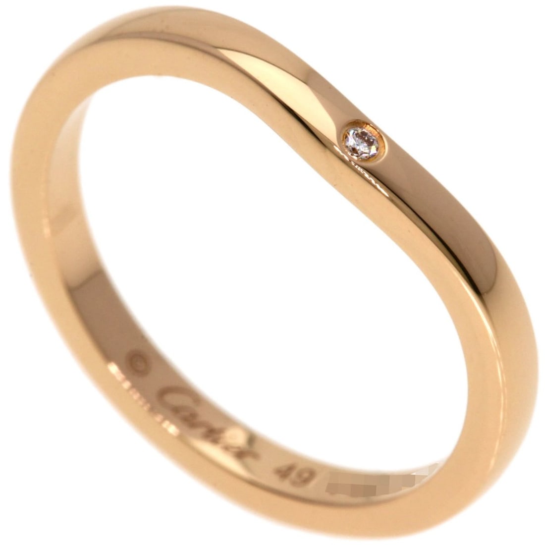 Cartier Ballerina Curve 3P Diamond Ring #49 18K Pink Gold Women's CARTIER: --- Catalog ---Category: SizeJP Size: 9US Size: 5Category: DesignType: Band ringStone: DiamondGender: WomenMaterial: Pink gold (18K)Category: GeneralBrand: Cartier--- Item List ---Section: ConditionRa