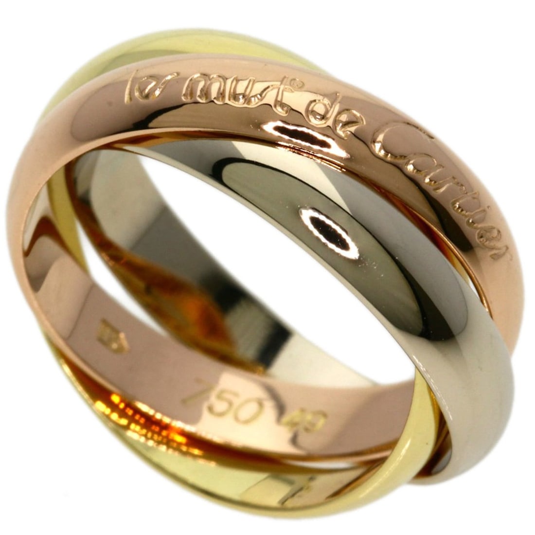 Cartier Trinity #49 Ring, 18K Yellow Gold/18KWG, Women's, CARTIER: --- Catalog ---Category: SizeJP Size: 9US Size: 5Category: DesignType: Band ringGender: WomenMaterial: White gold (18K), Yellow gold (18K)Category: GeneralBrand: Cartier--- Item List ---Section: Condi