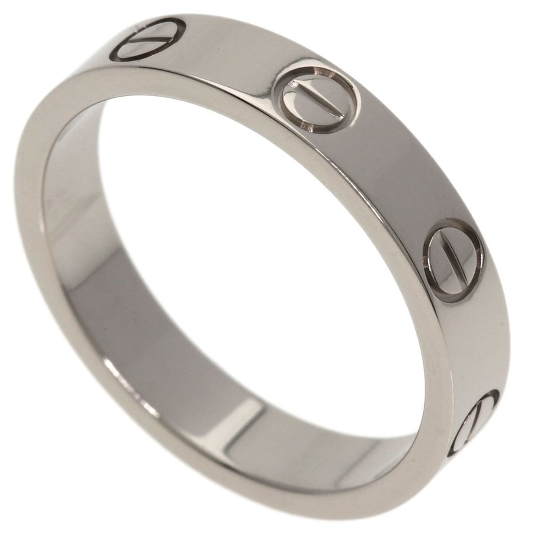 Cartier Mini Love Ring #51, 18K White Gold, Women's Ring, CARTIER: --- Catalog ---Category: SizeJP Size: 11US Size: 6Category: DesignType: Band ringGender: WomenMaterial: White gold (18K)Category: GeneralBrand: Cartier--- Item List ---Section: ConditionRanking: Rank 
