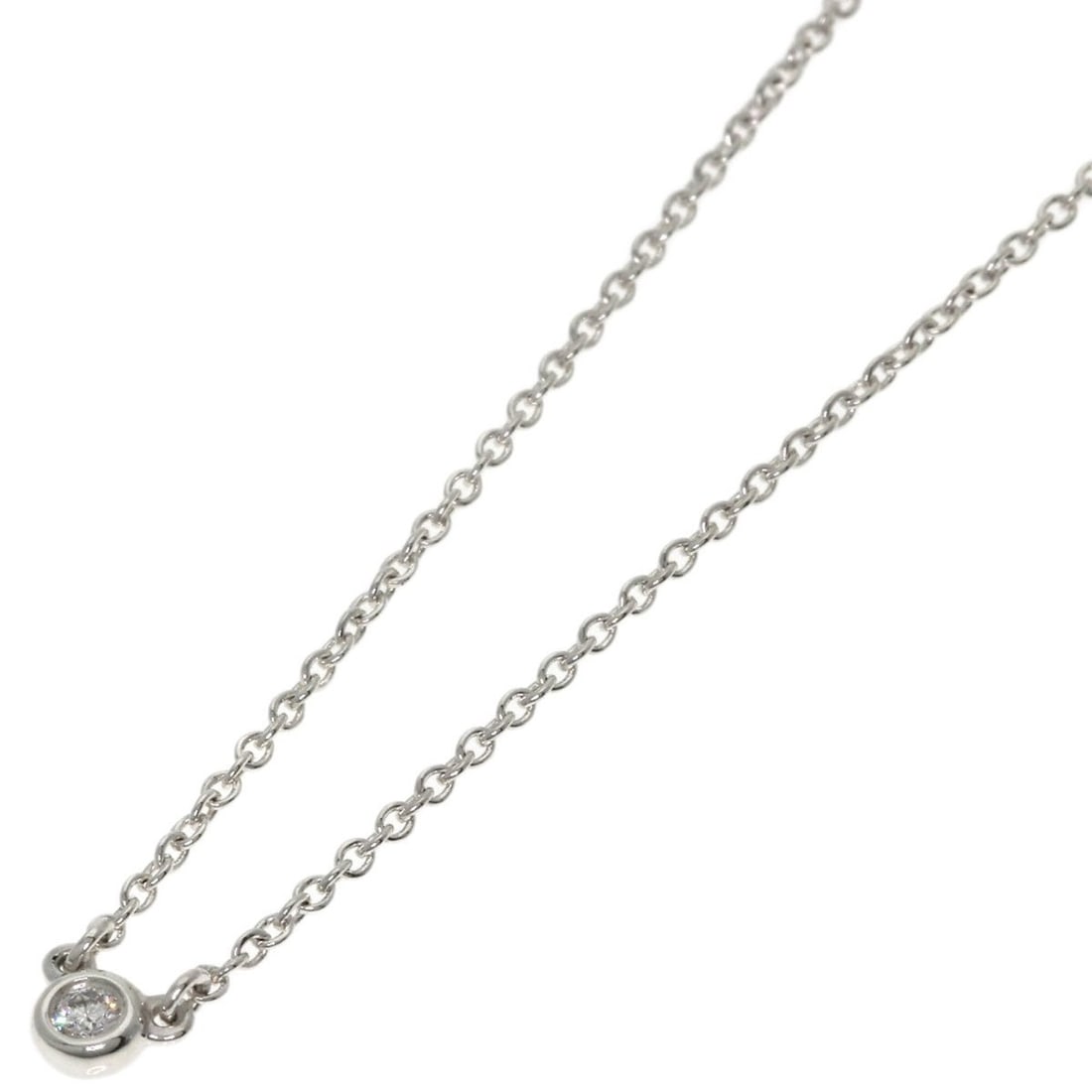 Tiffany & Co. By the Yard Diamond Necklace, Silver, Women's.: --- Catalog ---Category: SizePendant Size: 3.4mm x 3.4mm / 0.13'' x 0.13''Neck Circumference: 41 cm / 16.14''Category: DesignStone: DiamondGender: WomenMaterial: SilverNecklace Type: NecklaceCategory: