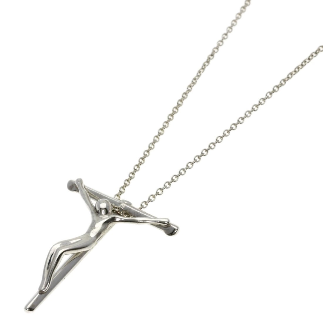 Tiffany & Co. Crucifix Necklace, Silver, Women's.: --- Catalog ---Category: SizePendant Size: 27.2mm x 21.8mm / 1.07'' x 0.85''Neck Circumference: 46 cm / 18.11''Category: DesignGender: WomenMaterial: SilverNecklace Type: NecklaceCategory: GeneralBran