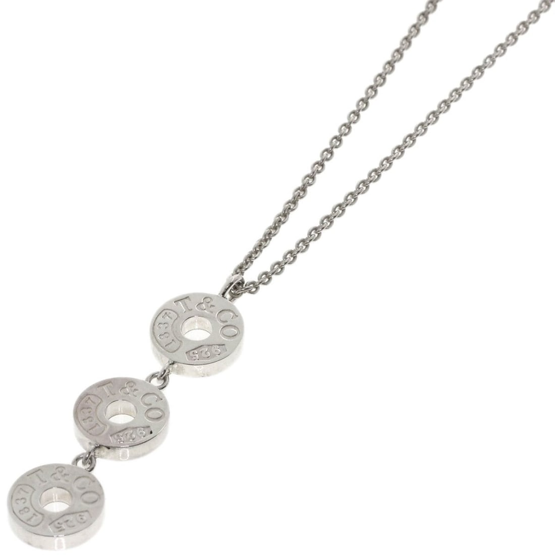 Tiffany & Co. 1837 Triple Circle Necklace, Silver, Women's.: --- Catalog ---Category: SizePendant Size: 37mm x 9mm / 1.45'' x 0.35''Neck Circumference: 41 cm / 16.14''Category: DesignGender: WomenMaterial: SilverNecklace Type: NecklaceCategory: GeneralBrand: Ti