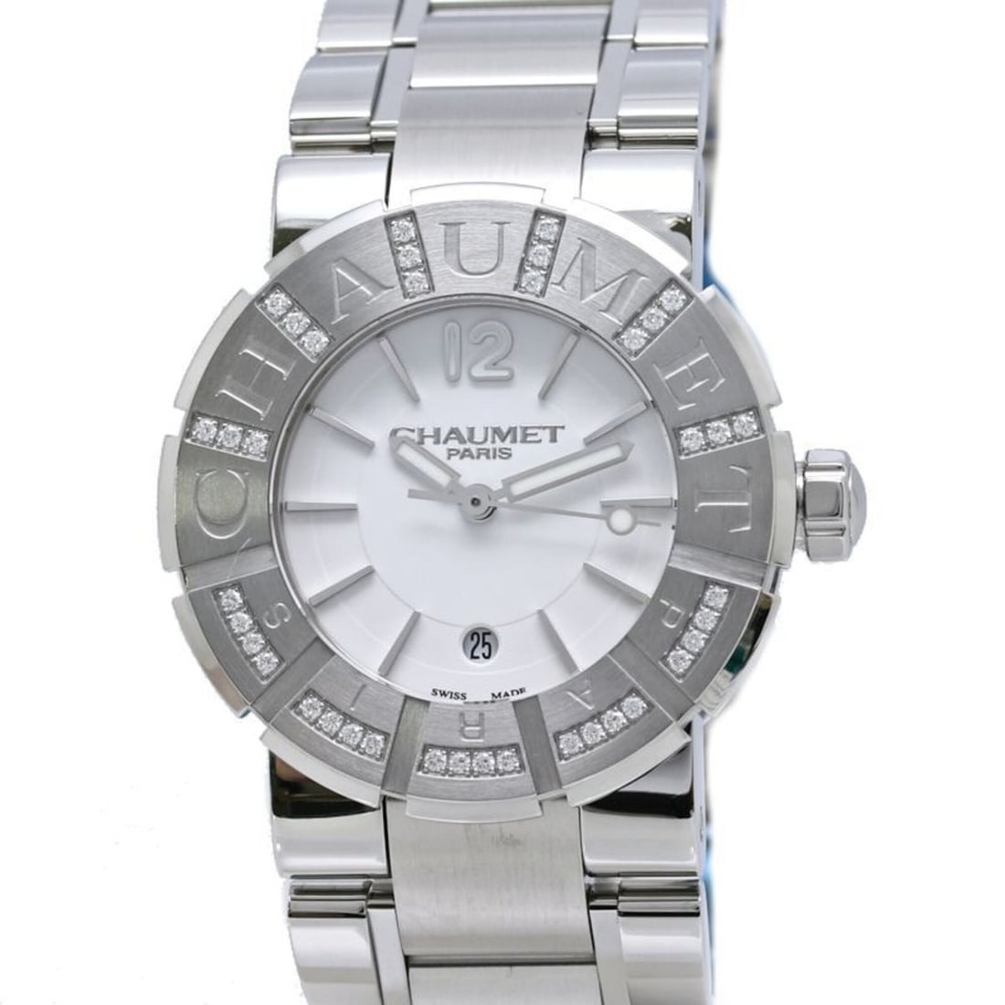 Chaumet Class One MM Diamond Bezel W1722I-35A 622C-38640 Boys' Watch Stainless Steel 40562: --- Catalog ---Category: SizeWrist Size: 17cm / 6.69''Case Diameter: 33mm / 1.3''Category: DesignType: WristwatchGender: MenColor (Dial): WhiteMaterial (Band): Stainless steelMaterial (Case): Stainles