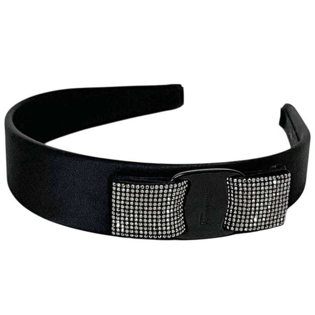 Salvatore Ferragamo Hair Headband Vara, Satin, Rhinestone, Black, Women's: --- Catalog ---Category: SizeSize (LxW): 3cm / 1.18''Category: DesignType: Alice bandColor: BlackGender: WomenMaterial: Rhinestone, SatinCategory: GeneralBrand: Salvatore FerragamoCountry of Origin: I