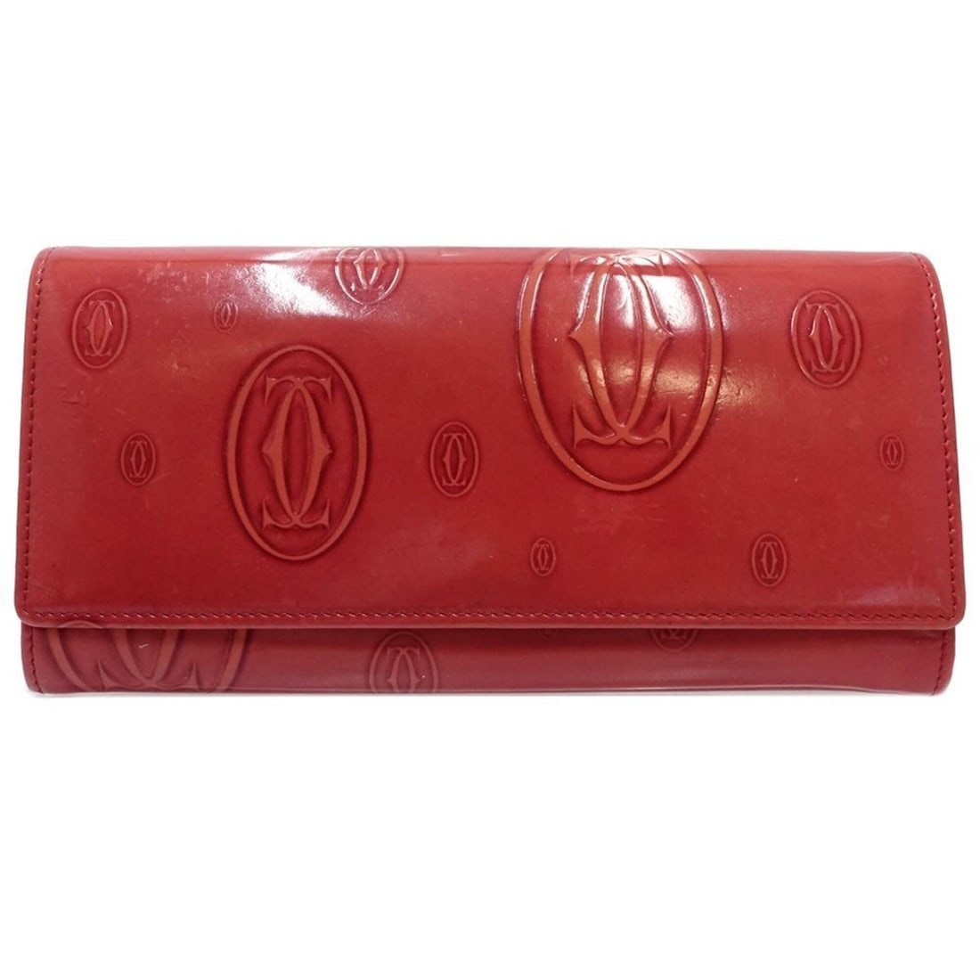 CARTIER Cartier Long Wallet L3001252 Happy Birthday Flap Patent Leather Salmon Red Women's 182257: --- Catalog ---Category: SizeSize (HxWxD): 10cm x 19cm x 2cm / 3.93'' x 7.48'' x 0.78''Category: DesignType: Long wallet (bi-fold)Color: Red colorGender: WomenMaterial: Patent leather Category: