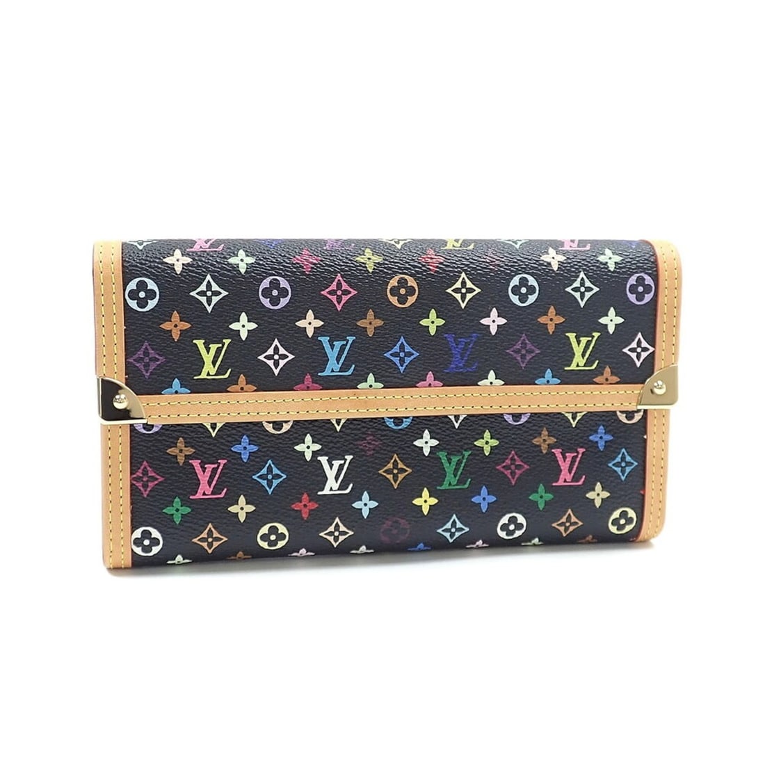 Louis Vuitton Tri-fold Long Wallet, Monogram Multicolor, Portefeuille International, Women's, M92658 (1 of 17)