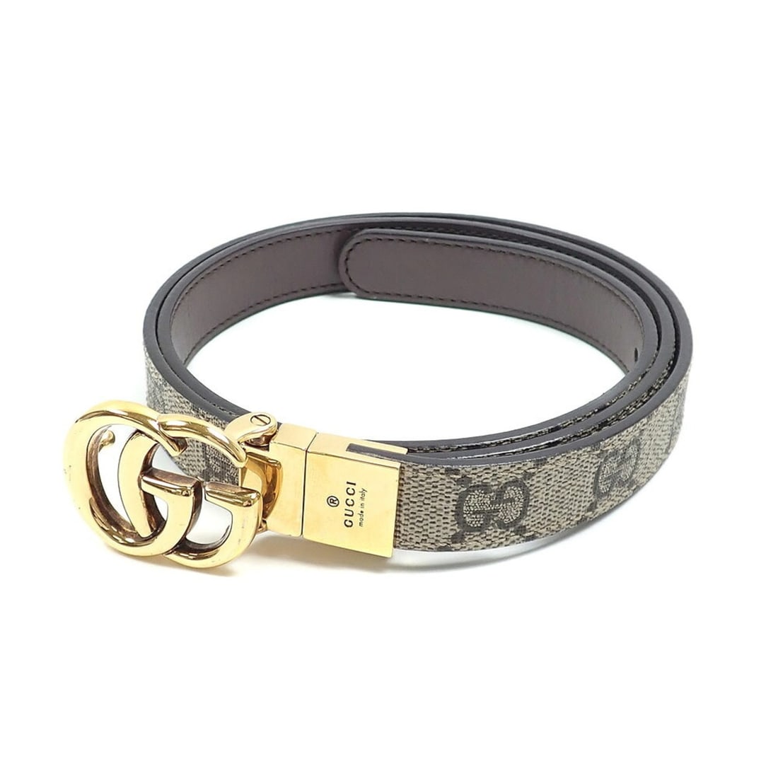 Gucci GG Emblem Reversible Belt for Women, Leather, Beige/Brown, 85cm (34 inches), 659418: --- Catalog ---Category: SizeWidth: 2cm / 0.78''Length: 80cm - 90cm / 31.49'' - 35.43''Category: DesignType: Standard beltColor: Beige, BrownGender: WomenMaterial (Strap): Leather Category: GeneralBra