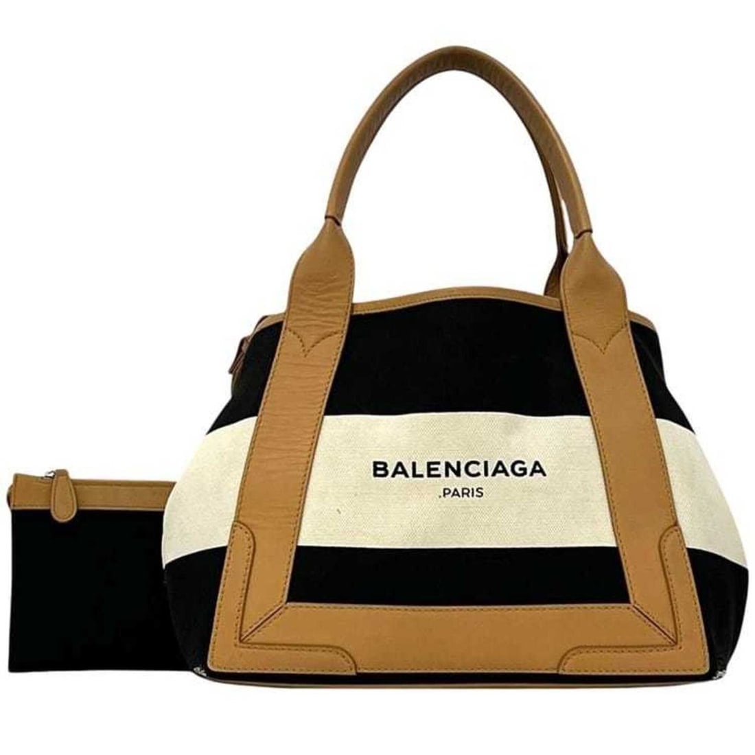 Balenciaga Tote Bag Navy Cabas S Beige Black 339933 1090 D 002123 Canvas Leather BALENCIAGA Border: --- Catalog ---Category: SizeSize (HxWxD): 22cm x 40cm x 17cm / 8.66'' x 15.74'' x 6.69''Category: DesignType: Handbag, Tote bagColor: Beige, BlackGender: WomenMaterial: Canvas , Leather Category: Gen