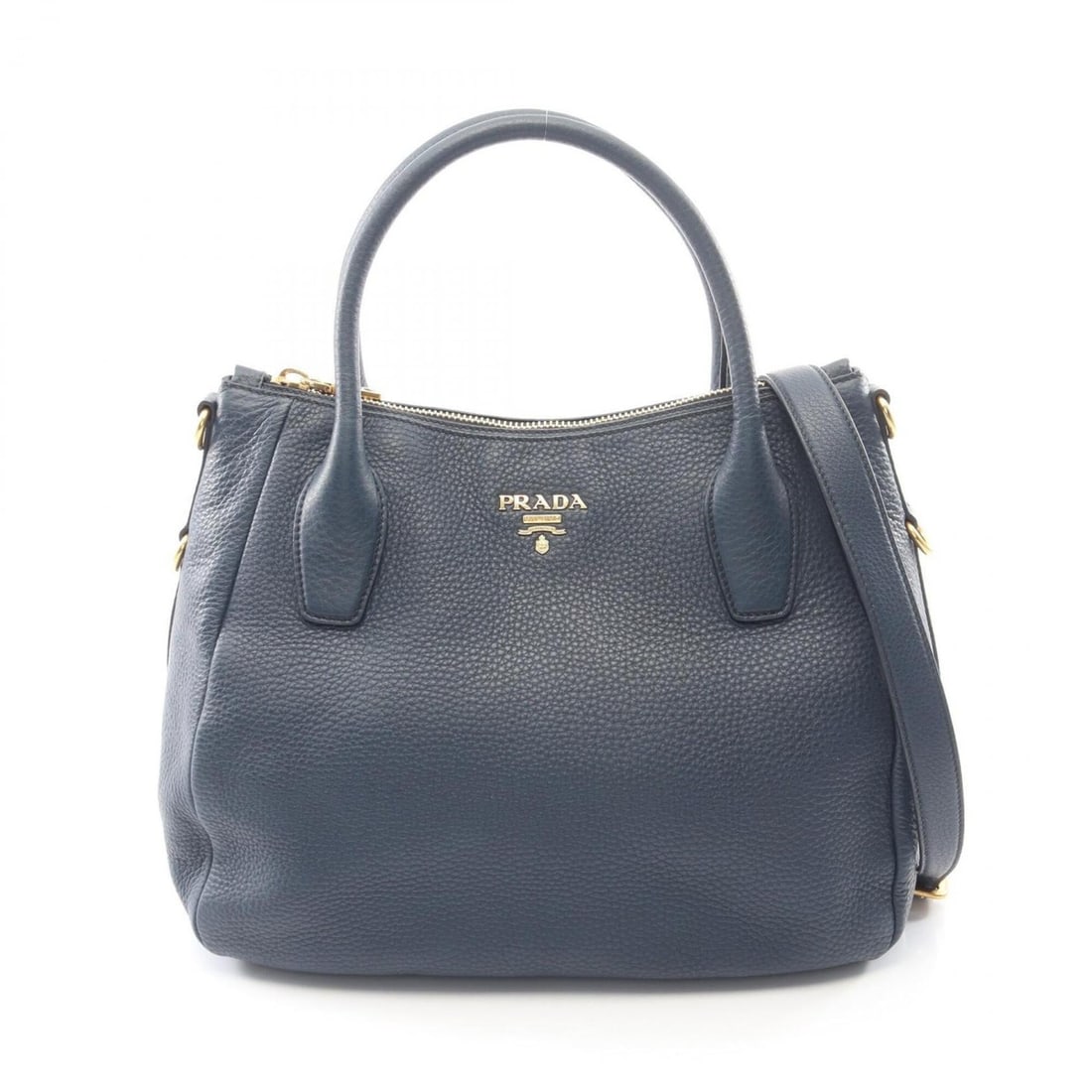 Prada VIT DAINO 2-Way Tote Bag/Handbag, Leather, Women's, Navy: --- Catalog ---Category: SizeSize (HxWxD): 29cm x 35cm x 16cm / 11.41'' x 13.77'' x 6.29''Category: DesignType: Handbag, Tote bagColor: NavyGender: WomenMaterial: Vitello Daino Category: GeneralBrand: