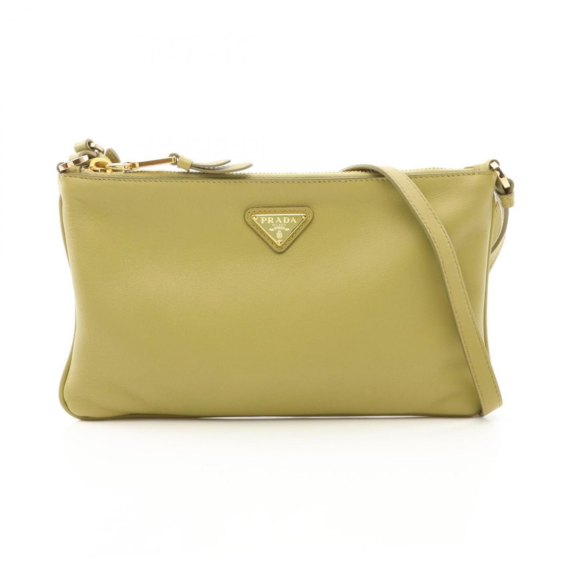 Prada SOFT GRAIN Shoulder Bag/Handbag, Leather, Women's, Green, 1BC238 (1 of 9)