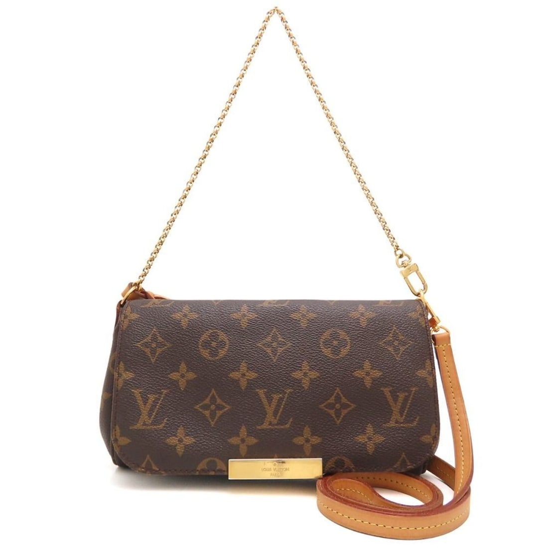 LOUIS VUITTON Louis Vuitton Monogram Favorite PM M40717 Shoulder Bag Crossbody Brown Women's 353410 (1 of 20)