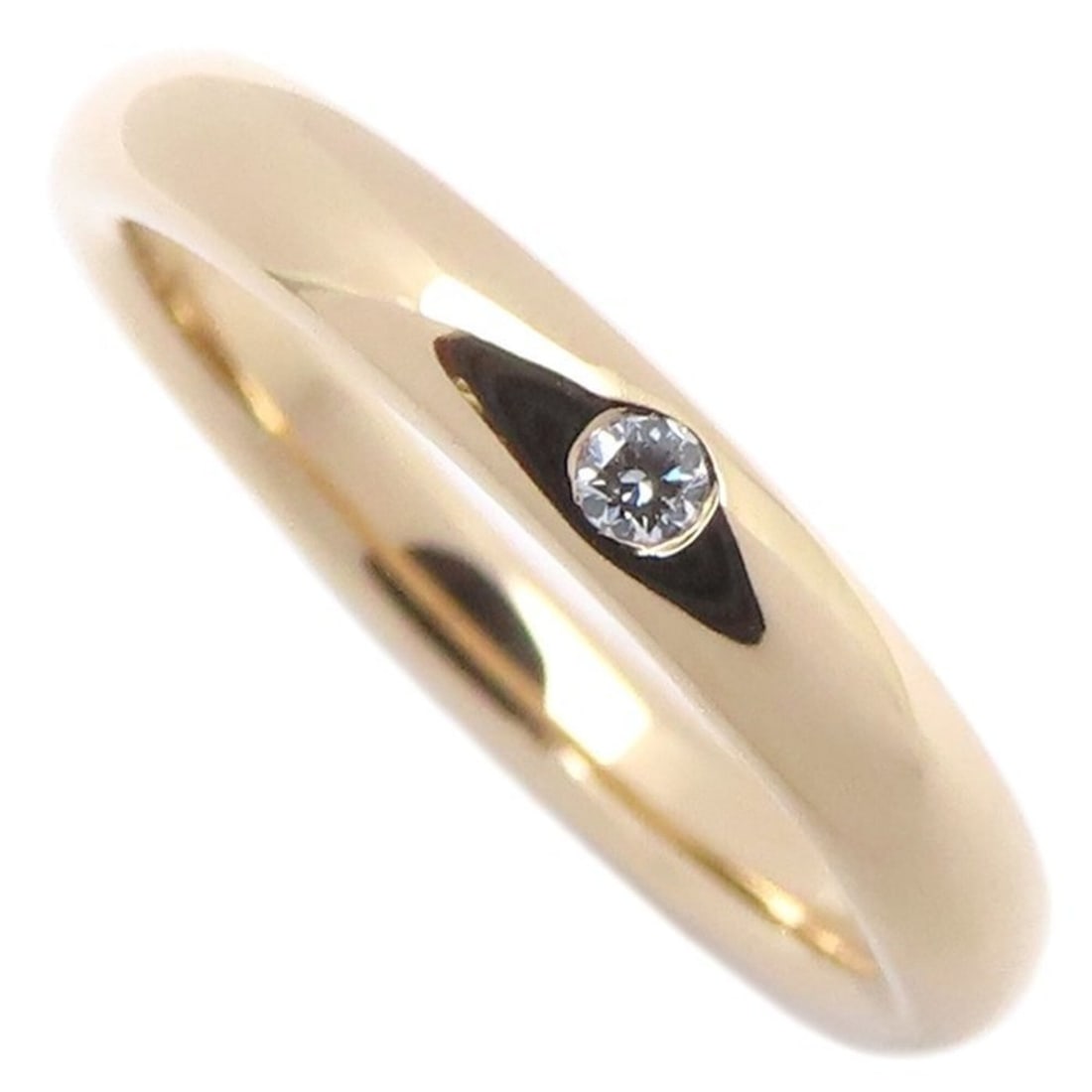 TIFFANY&Co. Tiffany Stacking Band Ring, 1P Diamond, Elsa Peretti Design, 18K Rose Gold, Women's,: --- Catalog ---Category: SizeWidth: 2.7mm / 0.11''Weight: 3.4g / 0.11oz.JP Size: 7.5US Size: 4Category: DesignType: Band ringStone: DiamondGender: WomenMaterial: Rose gold (18K)Category: GeneralLine: 