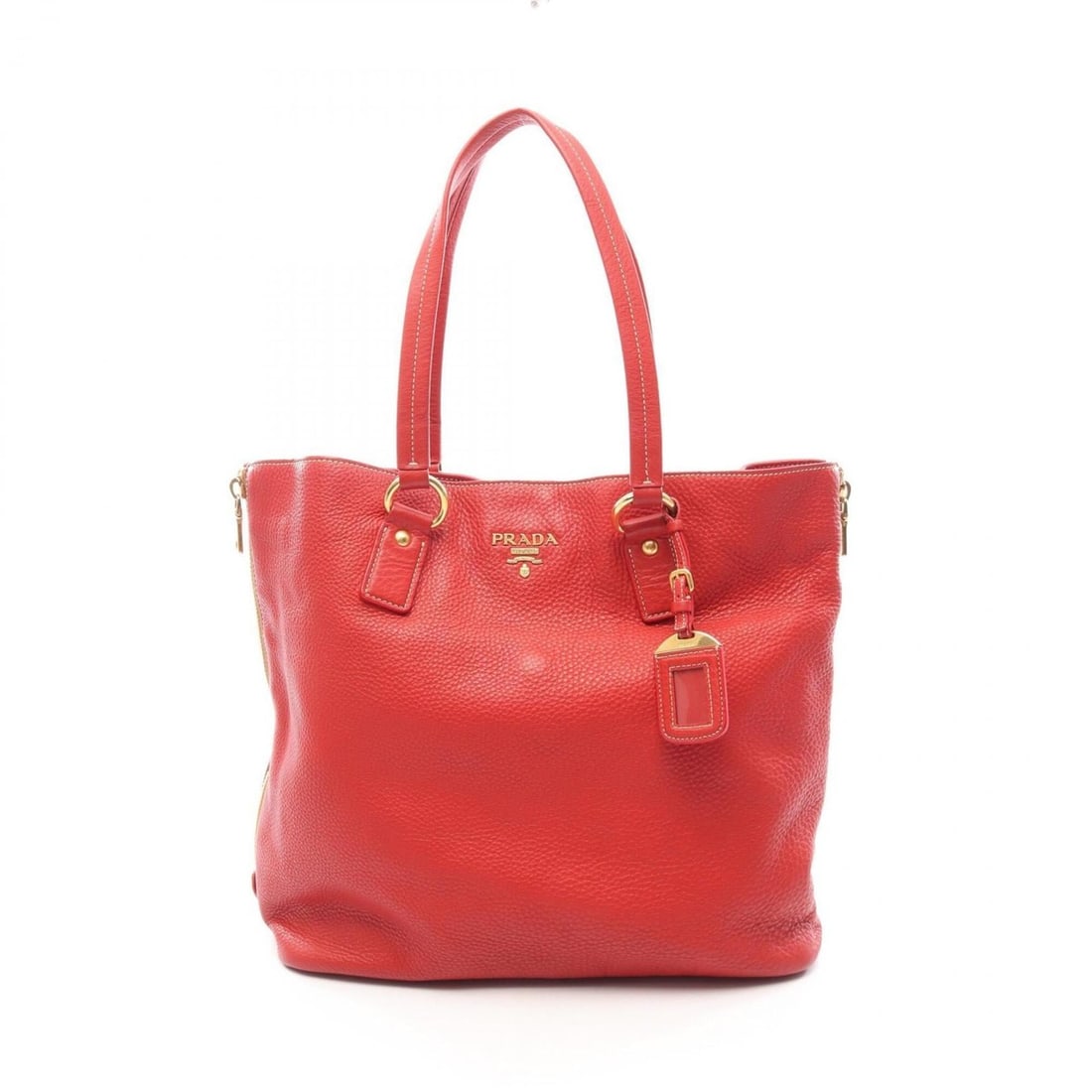 Prada Vitello Daino Tote Bag Handbag Leather Women's Red: --- Catalog ---Category: SizeSize (HxWxD): 36cm x 35cm x 12cm / 14.17'' x 13.77'' x 4.72''Category: DesignType: Handbag, Tote bagColor: Red colorGender: WomenMaterial: Leather Category: GeneralBrand: 