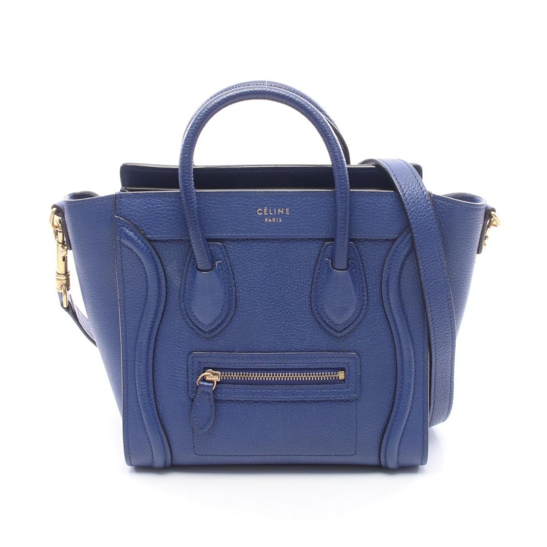 Celine Luggage Nano Shopper 2-Way Handbag, Leather, Women's, Blue: --- Catalog ---Category: SizeSize (HxWxD): 20cm x 20cm x 9cm / 7.87'' x 7.87'' x 3.54''Category: DesignType: HandbagColor: BlueGender: WomenMaterial: Leather Category: GeneralBrand: Celine--- Item Lis