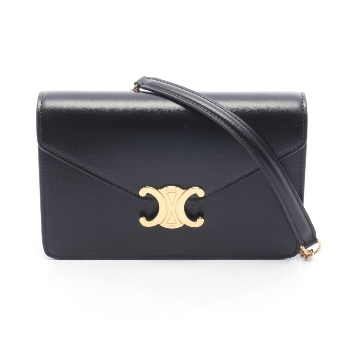 Celine CELINE Margot Triomphe Shoulder Bag Handbag Leather Women's Black 10L033DPV.38NO: --- Catalog ---Category: SizeSize (HxWxD): 13cm x 19.5cm x 4cm / 5.11'' x 7.67'' x 1.57''Category: DesignType: Handbag, Shoulder bagColor: BlackGender: WomenMaterial: Leather Category: GeneralMPN: 10L