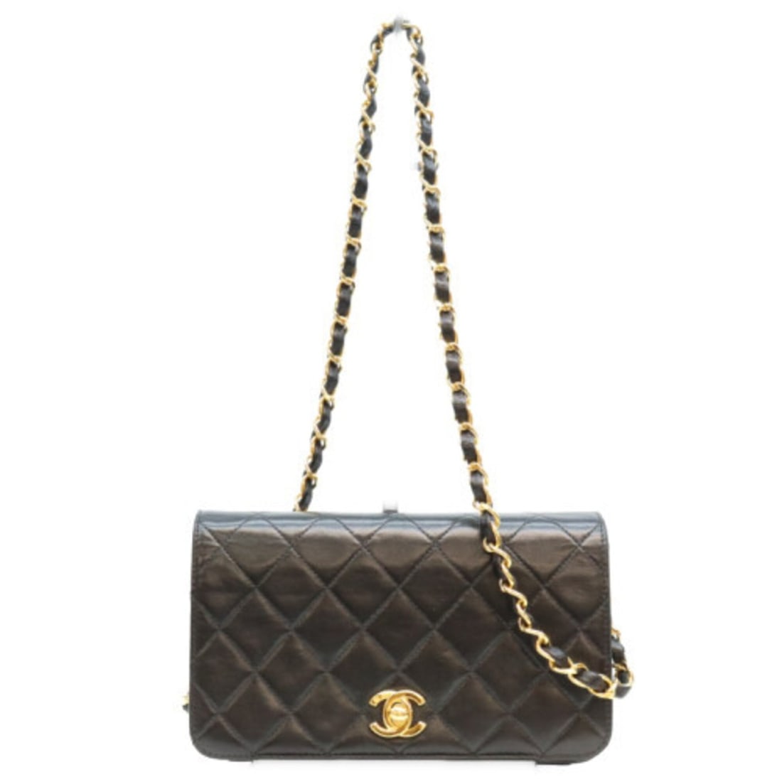 CHANEL A03571 Black Gold Hardware Turnlock Full Flap Mini Matelassé 19 Shoulder Bag Women's: --- Catalog ---Category: SizeSize (HxWxD): 11cm x 19.5cm x 7cm / 4.33'' x 7.67'' x 2.75''Category: DesignType: Shoulder bagColor: BlackGender: WomenMaterial: Leather Hardware Color: GoldLeather/Fur Ty