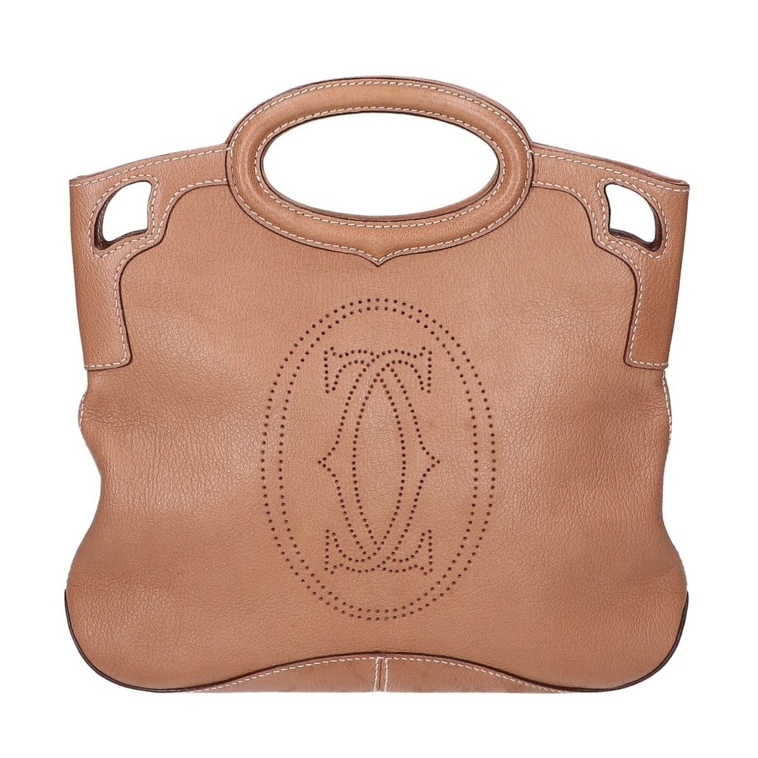 Cartier Marcello de Leather 90s Handbag Camel Women's (1 of 10)