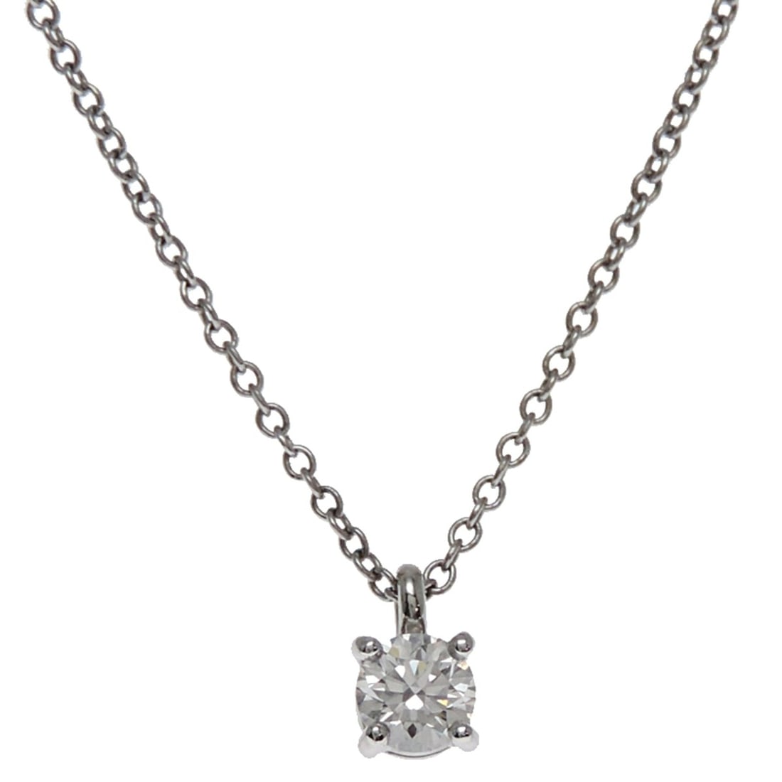 Tiffany & Co. Solitaire 0.23ct Diamond Women's Necklace, Pt950 Platinum