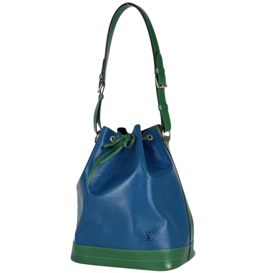 Louis Vuitton Noé Shoulder Bag, Bicolor Epi Leather, Toledo Blue, Neo Green, M44044, Women's