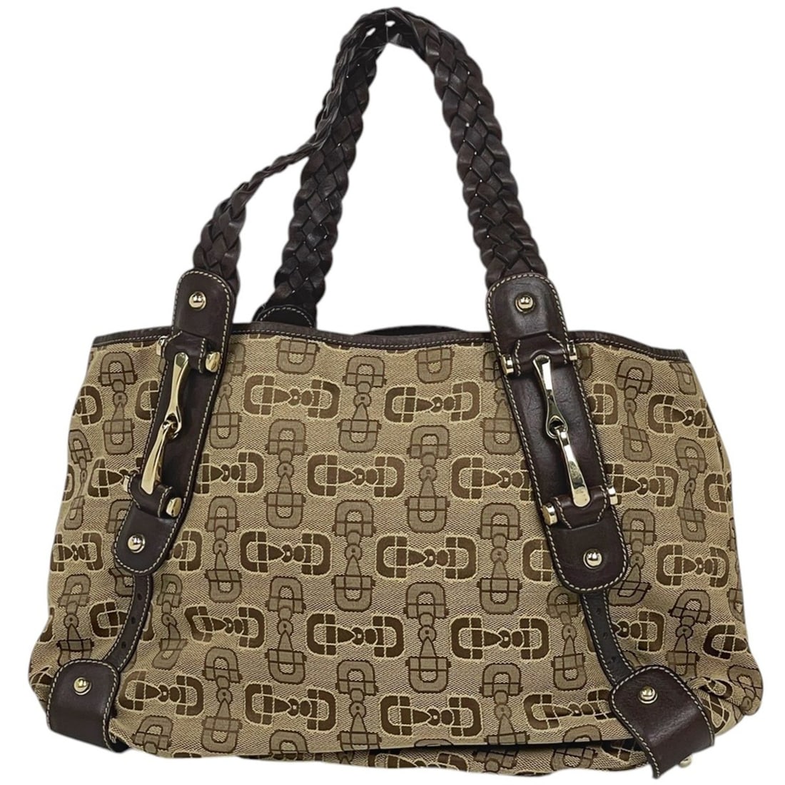Gucci GUCCI Handbag Horsebit Canvas Brown 137621 Women's: --- Catalog ---Category: SizeSize (HxWxD): 32cm x 40cm x 12.5cm / 12.59'' x 15.74'' x 4.92''Category: DesignType: HandbagColor: BrownGender: WomenMaterial: Canvas , Leather Category: GeneralBrand: Guc