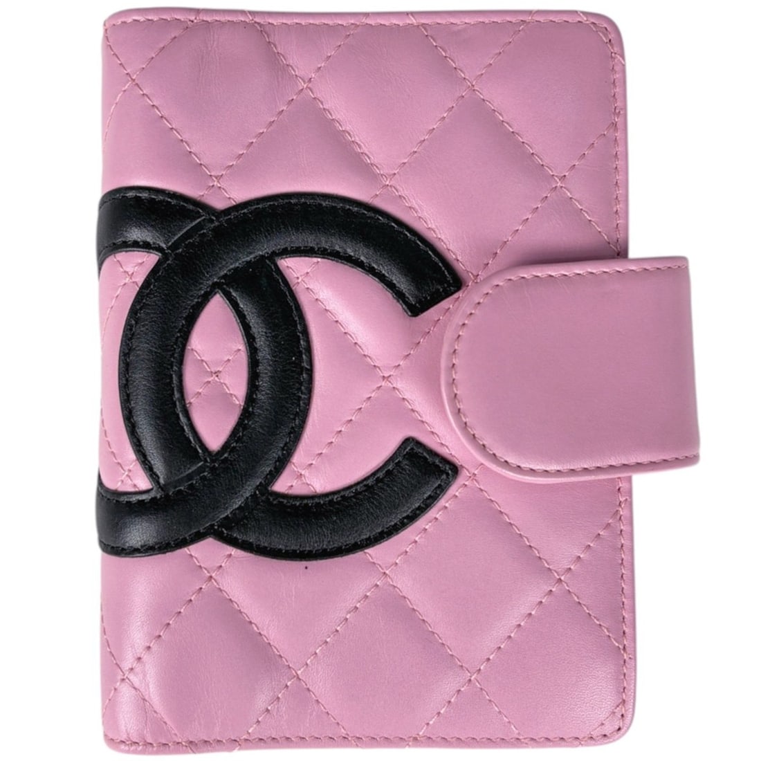 Chanel CHANEL Notebook/Book Cover, Coco Mark Cambon Line, Leather, Pink, Women's