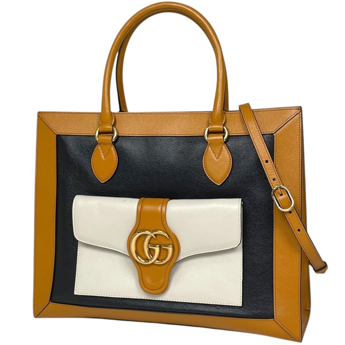 Gucci GG Marmont 2-Way Leather Tote Bag, Yellow, Black, White, ¥649,000 (Women's) (1 of 14)