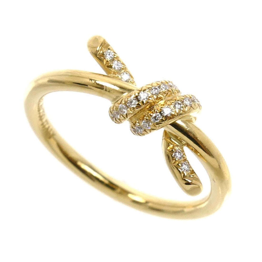 TIFFANY&Co. Tiffany 18K Yellow Gold Knot Diamond Ring (2.8g) for Women