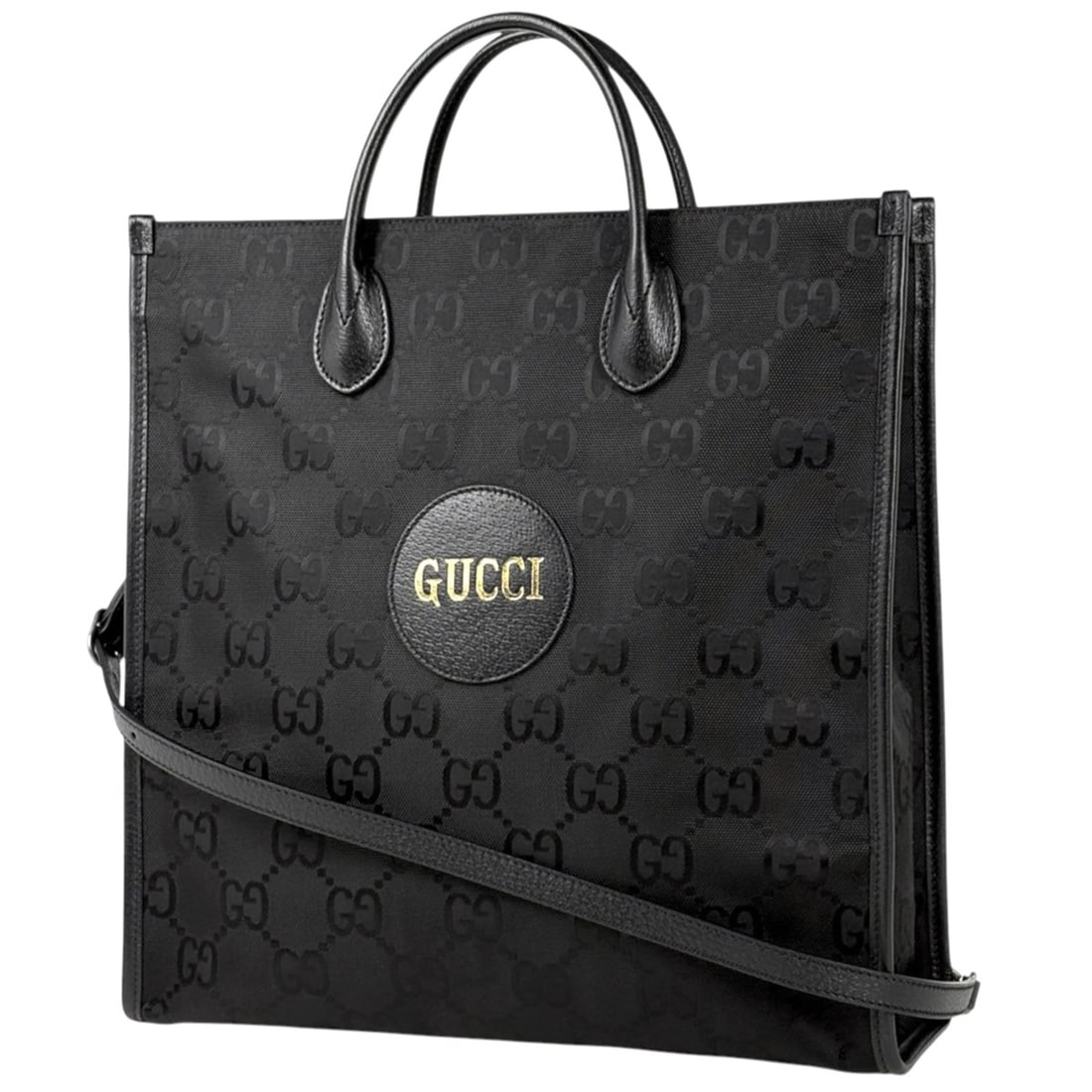 Gucci Off the Grid 2-Way Nylon Tote Bag, Black, 630355, Women's: --- Catalog ---Category: SizeSize (HxWxD): 37cm x 36cm x 12cm / 14.56'' x 14.17'' x 4.72''Category: DesignType: Tote bagColor: BlackGender: WomenMaterial: Nylon , Leather Category: GeneralBrand: Gucci