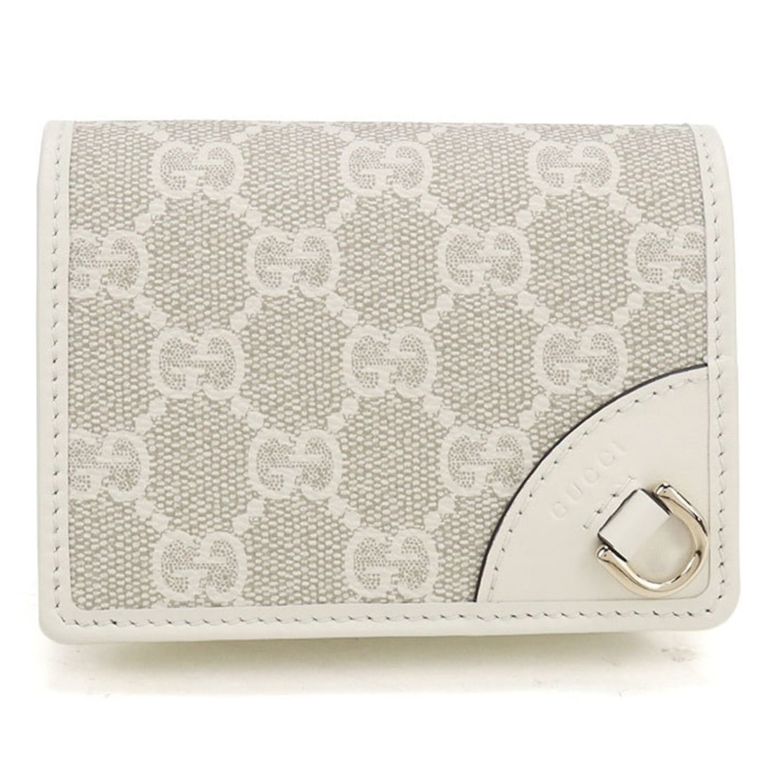 GUCCI Bi-fold Wallet 820692 Small GG Emblem Women's Beige (1 of 7)