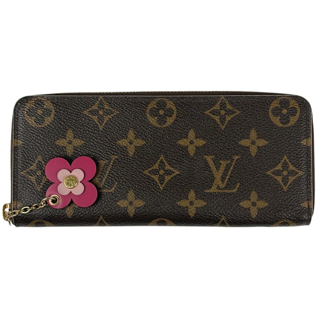 Louis Vuitton Portefeuille Clemence Long Wallet, Round Zipper, Monogram Brown, M64201, Women's