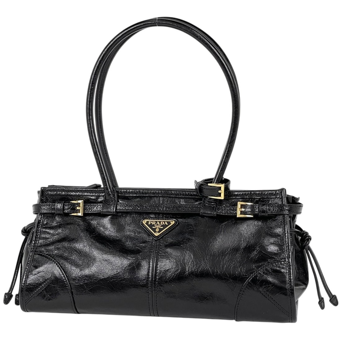 Prada Bonnie Medium Handbag, 2-Way Leather, Nero (Black), 1BA426, Women's (1 of 9)