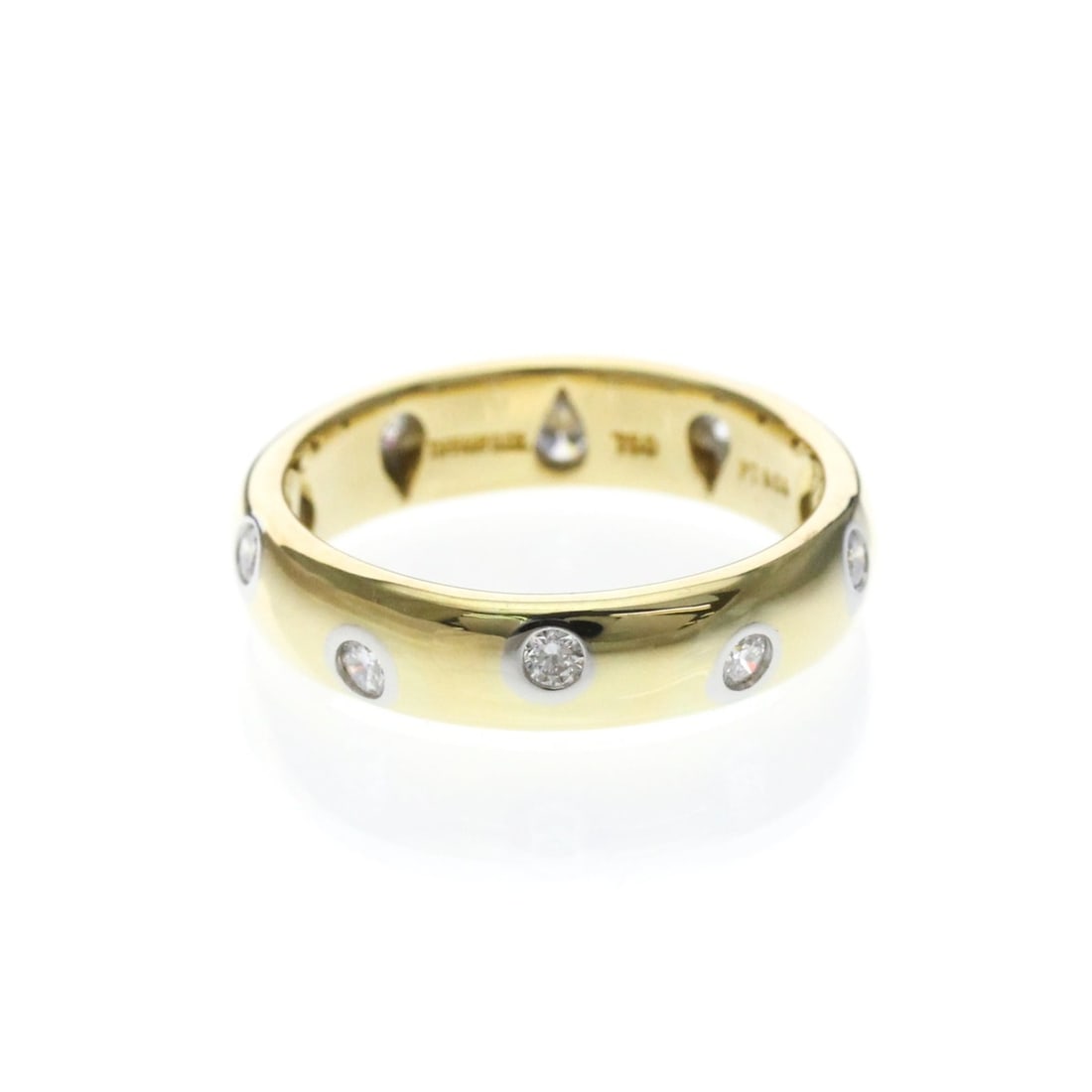 Tiffany Dots Diamond Ring Yellow Gold (18K),Platinum Fashion Diamond Band Ring Gold