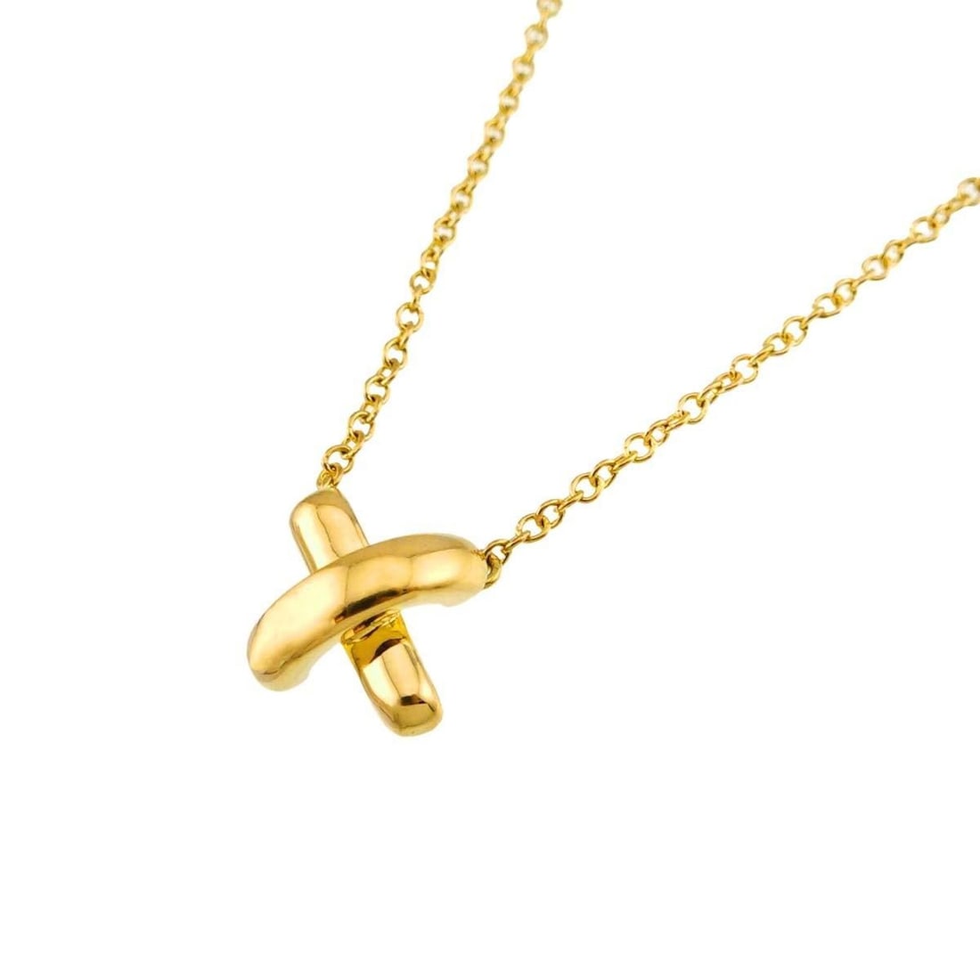 Tiffany & Co. Cross Stitch Necklace, 41cm, 18K Yellow Gold (750): --- Catalog ---Category: SizePendant Size: 7.2mm x 7.2mm / 0.28'' x 0.28''Neck Circumference: 41 cm / 16.14''Category: DesignColor: Yellow goldGender: WomenMaterial: Yellow gold (18K)Necklace Type: Ne
