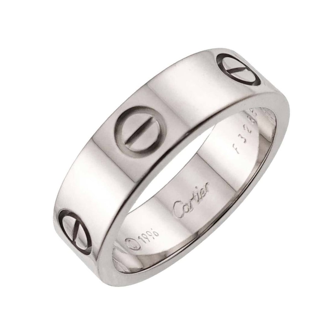Cartier Love Ring #57, 18K WG (White Gold 750): --- Catalog ---Category: SizeUS Size: 8.5Brand Size: 57Category: DesignType: Band ringGender: Women,MenMaterial: White gold (18K)Category: GeneralBrand: Cartier--- Item List ---Section: ConditionRanki