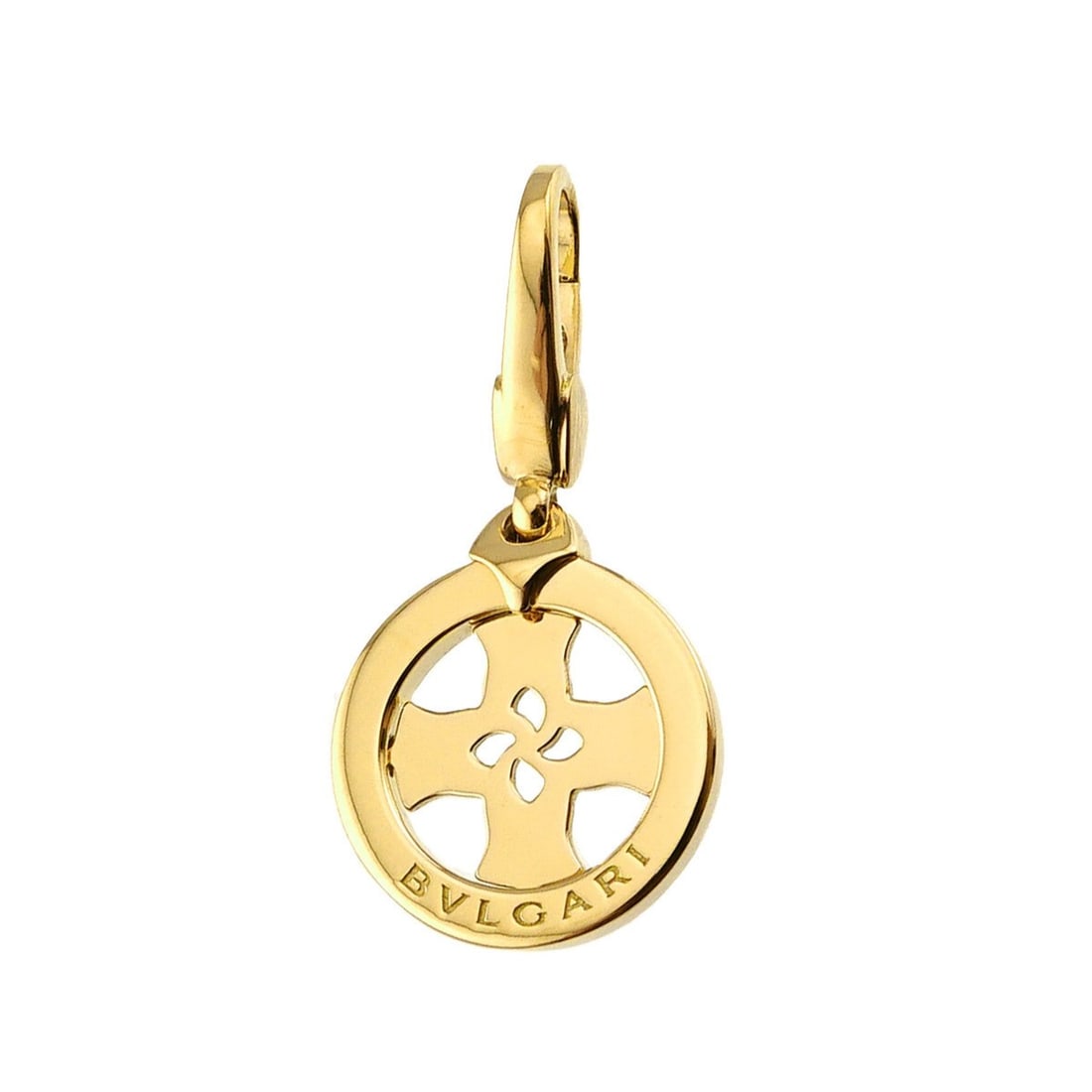 Bulgari BVLGARI Tondo Cross Pendant Top 18K YG Yellow Gold 750 Charm (1 of 10)