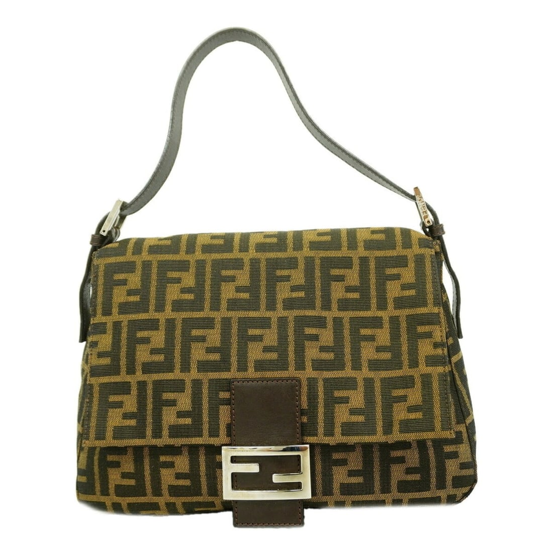 Fendi Zucca Mamma Bucket Nylon Canvas Handbag, Brown, Women's