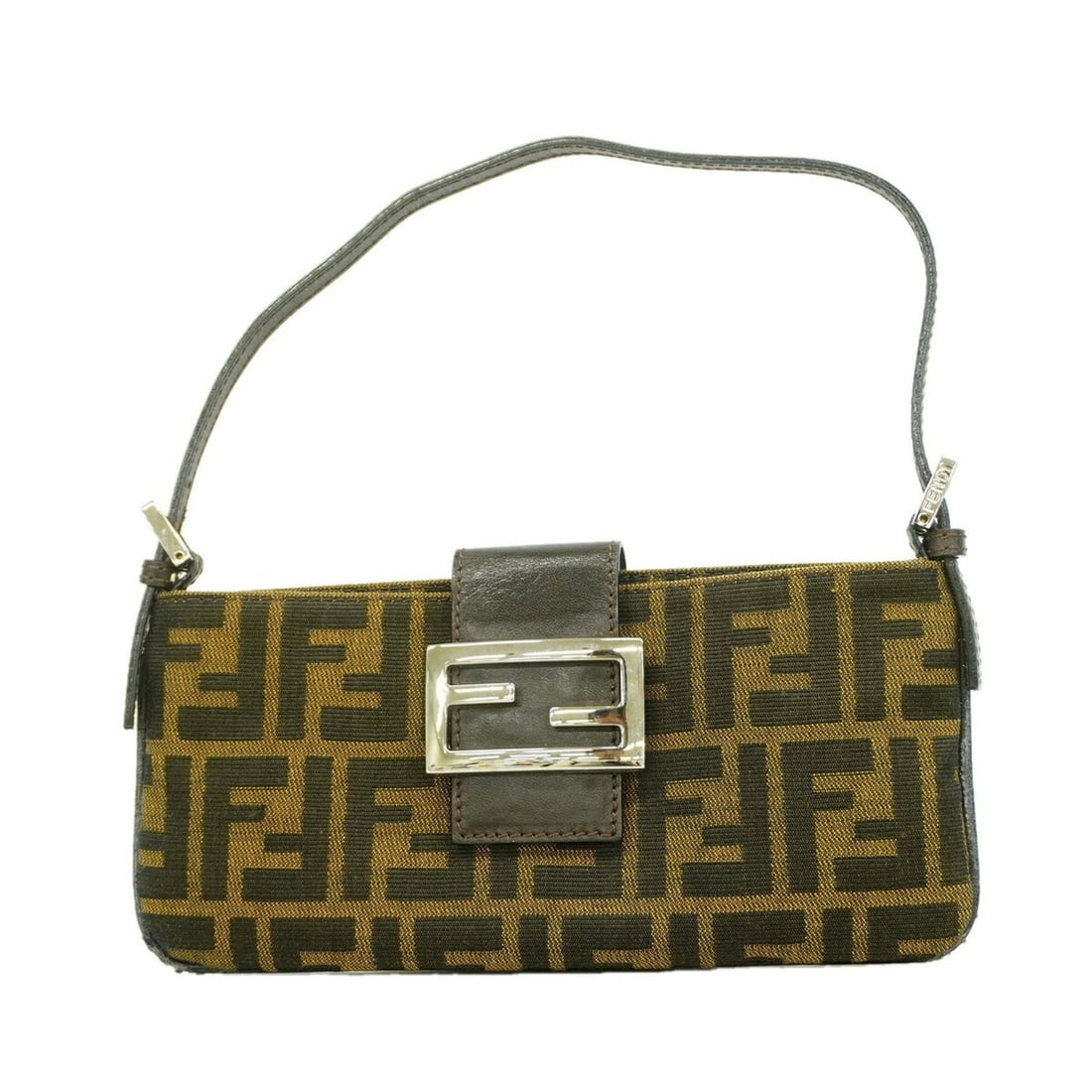 Fendi Zucca Nylon Canvas Handbag, Brown, Women's