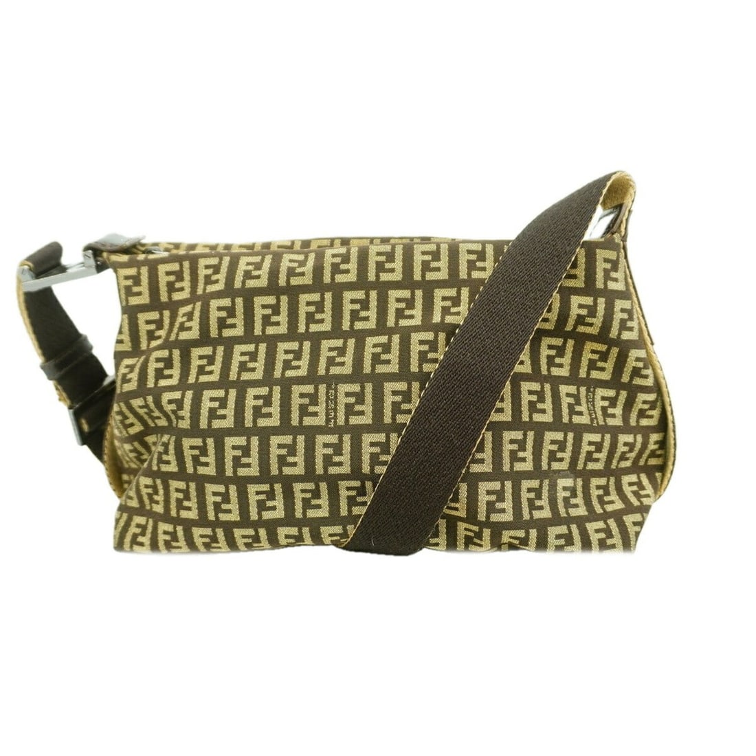 Fendi Zucchino Shoulder Bag, Nylon Canvas, Brown/Beige, Women's: --- Catalog ---Category: SizeSize (HxWxD): 15cm x 24.5cm x 12cm / 5.9'' x 9.64'' x 4.72''Category: DesignType: Shoulder bagColor: Beige, BrownGender: WomenMaterial: Nylon canvas Hardware Color: Silver