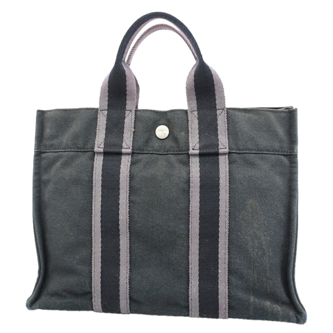 Hermes Fourre-Tout PM Canvas Tote Bag, Black, Women's